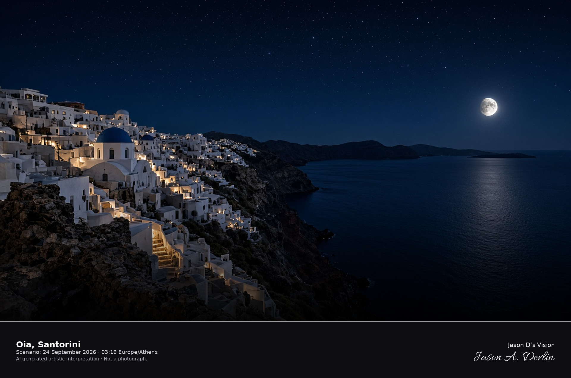 Oia, Santorini — AI-generated artistic interpretation
